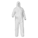 KleenGuard™ A35 Liquid and Particle Protection Coveralls, Zipper Front, Hooded, Elastic Wrists and Ankles, X-Large, White, 25/Carton (KCC38939) Case of 25