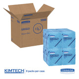 WypAll® Power Clean Oil, Grease and Ink Cloths, 1/4 Fold, 12.5 x 12, Blue, 66/Box, 8 Boxes/Carton (KCC33560) 8 Boxes