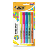 BIC® Brite Liner Highlighter, Assorted Ink Colors, Chisel Tip, Assorted Barrel Colors, 5/Set (BICBLP51WASST) Pack of 5