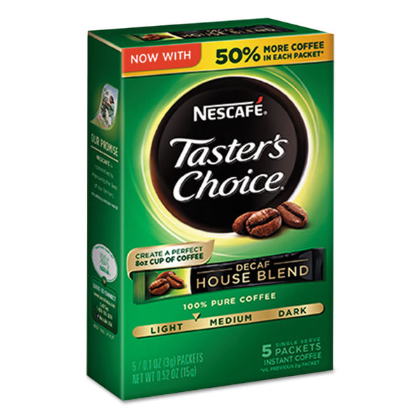 Nescafé® Taster's Choice Decaf House Blend Instant Coffee, 0.1oz Stick, 5/Box, 12 Bx/Ctn (NES86073)
