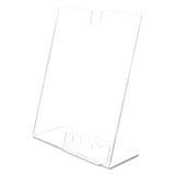 deflecto® Superior Image Slanted Sign Holder with Business Card Holder, 8.5w x 4.5d x 11h, Clear (DEF590601) Each