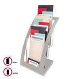 deflecto® 3-Tier Literature Holder, Leaflet Size, 6.75w x 6.94d x 13.31h, Silver (DEF693645) Each