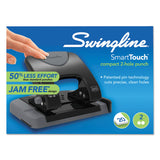Swingline® 20-Sheet SmartTouch Two-Hole Punch, 9/32" Holes, Black/Gray (SWI74135) Each
