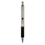 Zebra® F-402 Ballpoint Pen, Retractable, Fine 0.7 mm, Black Ink, Stainless Steel/Black Barrel (ZEB29210) Each