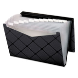 Pendaflex® Poly Expanding File, 1.5" Expansion, 13 Sections, Cord/Hook Closure, 1/12-Cut Tabs, Letter Size, Black (PFX39624BLA) Each