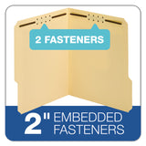 Pendaflex® Top Tab Fastener Folder, 0.75" Expansion, 2 Fasteners, Letter Size, Manila Exterior, 50/Box (PFX1453718PT) Box of 50