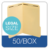 Pendaflex® Top Tab Fastener Folder, 0.75" Expansion, 2 Fasteners, Legal Size, Manila Exterior, 50/Box (PFX1953718) Box of 50