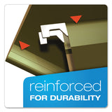 Pendaflex® Extra Capacity Reinforced Hanging File Folders with Box Bottom, 2" Capacity, Letter Size, 1/5-Cut Tabs, Green, 25/Box (PFX4152X2) Box of 25