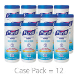 PURELL® Premoistened Hand Sanitizing Wipes, 5.78 x 7, Fresh Citrus, White, 100/Canister, 12 Canisters/Carton (GOJ911112CT) 12 Canisters