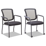 Alera® Alera Mesh Guest Stacking Chair, 26" x 25.6" x 36.2", Black Seat, Black Back, Black Base (ALEEL4314) Each