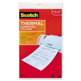 Scotch™ Laminating Pouches, 3 mil, 8.5" x 14", Gloss Clear, 20/Pack (MMMTP385520) Pack of 20