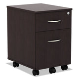 Alera® Alera Valencia Series Mobile Pedestal, Left or Right, 2-Drawers: Box/File, Legal/Letter, Espresso, 15.88" x 19.13" x 22.88" (ALEVABFES) Each