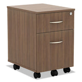 Alera® Alera Valencia Series Mobile Pedestal, Left/Right, 2-Drawers: Box/File, Legal/Letter, Modern Walnut, 15.88" x 19.13" x 22.88" (ALEVABFWA) Each