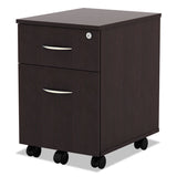 Alera® Alera Valencia Series Mobile Pedestal, Left or Right, 2-Drawers: Box/File, Legal/Letter, Espresso, 15.88" x 19.13" x 22.88" (ALEVABFES) Each