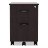 Alera® Alera Valencia Series Mobile Pedestal, Left or Right, 2-Drawers: Box/File, Legal/Letter, Espresso, 15.88" x 19.13" x 22.88" (ALEVABFES) Each