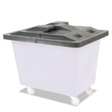 Royal Basket Trucks Poly Hinged Lids, 6 Bushel, Polyethylene/Steel, Gray (RBTL06GRXLDN) Each