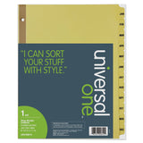 Universal® Deluxe Preprinted Plastic Coated Tab Dividers with Black Printing, 12-Tab, Jan. to Dec., 11 x 8.5, Buff, 1 Set (UNV20814) 1 Set
