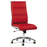 Alera® Alera Neratoli High-Back Slim Profile Chair, Faux Leather, Up to 275 lb, 17.32" to 21.25" Seat Height, Red Seat/Back, Chrome (ALENR4139) Each