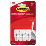 Command™ General Purpose Wire Hooks, Small, Metal, White, 0.5 lb Capacity, 3 Hooks and 4 Strips/Pack (MMM17067ES) Pack of 3