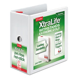 Cardinal® XtraLife ClearVue Non-Stick Locking Slant-D Ring Binder, 3 Rings, 5" Capacity, 11 x 8.5, White (CRD26350) Each