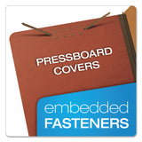 Pendaflex® Six-Section Pressboard Classification Folders, 2" Expansion, 2 Dividers, 6 Fasteners, Legal Size, Red Exterior, 10/Box (PFX2257R) Each