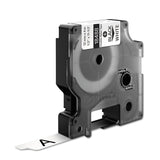 DYMO® Rhino Permanent Vinyl Industrial Label Tape, 0.37" x 18 ft, White/Black Print (DYM18443) Each