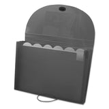 C-Line® Expanding Files, 1.63" Expansion, 7 Sections, Cord/Hook Closure, 1/6-Cut Tabs, Letter Size, Smoke (CLI48301) Each
