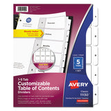 Avery® Customizable TOC Ready Index Black and White Dividers, 5-Tab, 1 to 5, 11 x 8.5, 1 Set (AVE11130) Set of 5