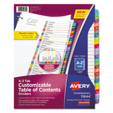 Avery® Customizable TOC Ready Index Multicolor Tab Dividers, 26-Tab, A to Z, 11 x 8.5, White, Contemporary Color Tabs, 1 Set (AVE11844) Set of 26