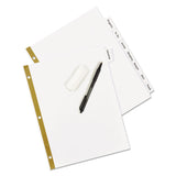 Avery® Write and Erase Big Tab Paper Dividers, 8-Tab, 11 x 8.5, White, White Tabs, 1 Set (AVE23078) Set of 8