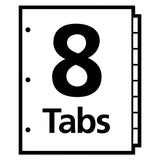Avery® Write and Erase Big Tab Paper Dividers, 8-Tab, 11 x 8.5, White, Assorted Tabs,1 Set (AVE23079) Set of 8