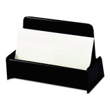 Universal® Business Card Holder, Holds 50 2 x 3.5 Cards, 3.75 x 1.81 x 1.38, Plastic, Black (UNV08109) Each