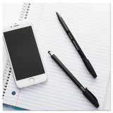 Paper Mate® InkJoy 100 Ballpoint Pen/Stylus, Stick, Medium 1 mm, Black Ink, Black Barrel, Dozen (PAP1951348) 1 Dozen