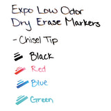 Expo® Low-Odor Dry-Erase Marker, Broad Chisel Tip, Assorted Colors, 4/Set (SAN80074A) Each