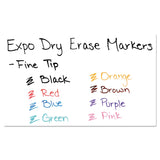 Expo® Low-Odor Dry-Erase Marker, Fine Bullet Tip, Assorted Colors, 8/Set (SAN86601A) 8 ST