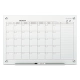 Quartet® Infinity Magnetic Glass Calendar Board, One Month, 48 x 36, White Surface (QRTGC4836F) Each