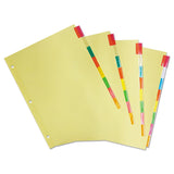 Universal® Insertable Tab Index, 8-Tab, 11 x 8.5, Buff, Assorted Tabs, 24 Sets (UNV20840) Pack of 24
