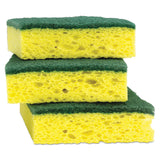 Scotch-Brite® Heavy-Duty Scrub Sponge, 4.5 x 2.7, 0.6" Thick, Yellow/Green, 3/Pack (MMMHD3) Pack of 3