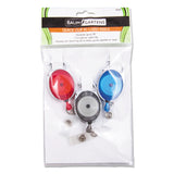 SICURIX® Quick Clip Card Reels, 30" Extension, Blue/Red/Smoke, 3/Pack (BAU68769) Pack of 3