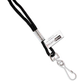 SICURIX® Rope Lanyard, Metal Hook Fastener, 36" Long, Nylon, Black (BAU68909) Each