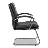 Alera® Alera Neratoli Slim Profile Stain-Resistant Faux Leather Guest Chair, 23.81" x 27.16" x 36.61", Black Seat/Back, Chrome Base (ALENR4319) Each