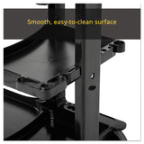 Rubbermaid® Commercial Multi-Shelf Cleaning Cart, Plastic, 4 Shelves, 1 Bin, 20" x 45" x 38.25", Black (RCP617388BK) Each
