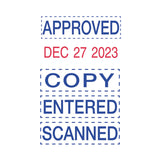 Trodat® Printy Economy Micro 5-in-1 Date Stamp, Self-Inking, 1" x 0.75", Blue/Red (USSE4853L) Each