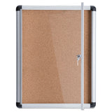 MasterVision® Slim-Line Enclosed Cork Bulletin Board, One Door, 28 x 38, Tan Surface, Aluminum Frame (BVCVT630101690) Each