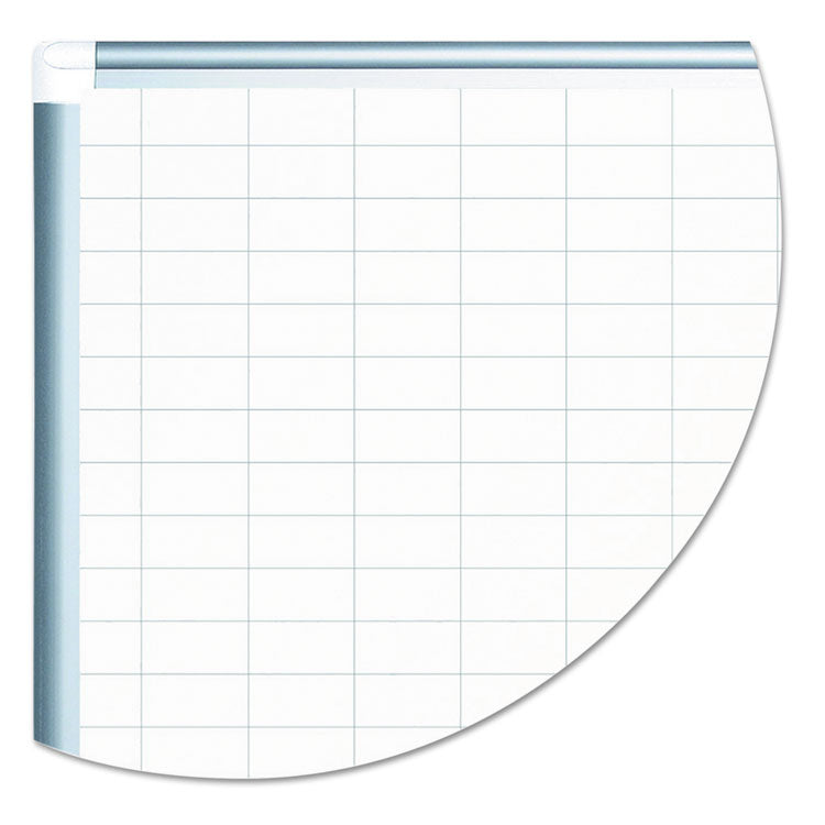 MasterVision® Gridded Magnetic Steel Dry Erase Planning Board with Accessories, 1 x 2 Grid, 72 x 48, White Surface, Silver Aluminum Frame (BVCMA2792830A)