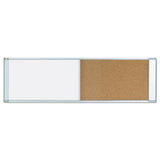 MasterVision® Combo Cubicle Workstation Dry Erase/Cork Board, 48 x 18, Tan/White Surface, Aluminum Frame (BVCXA42003700) Each
