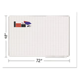 MasterVision® Gridded Magnetic Steel Dry Erase Planning Board with Accessories, 1 x 2 Grid, 72 x 48, White Surface, Silver Aluminum Frame (BVCMA2792830A) Each