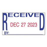 Trodat® Printy Economy Date Stamp, Self-Inking, 1.63" x 1", Blue/Red (USSE4752)
