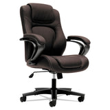 HON® HVL402 Series Executive High-Back Chair, Supports Up to 250 lb, 17" to 21" Seat Height, Brown Seat/Back, Black Base (BSXVL402EN45) Each