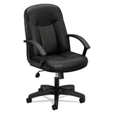 HON® HVL601 Series Executive High-Back Leather Chair, Supports Up to 250 lb, 17.44" to 20.94" Seat Height, Black (BSXVL601SB11) Each